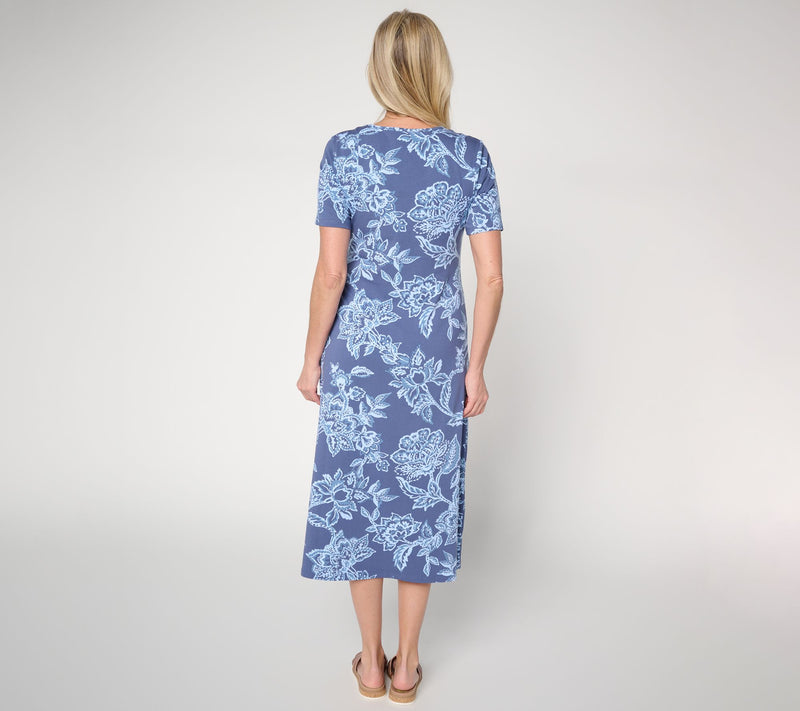 Denim & Co. Beach Jersey Petite Midi Dress with Pockets — View 14
