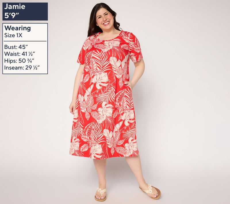 Denim & Co. Beach Jersey Tall Midi Dress with Pockets — View 12