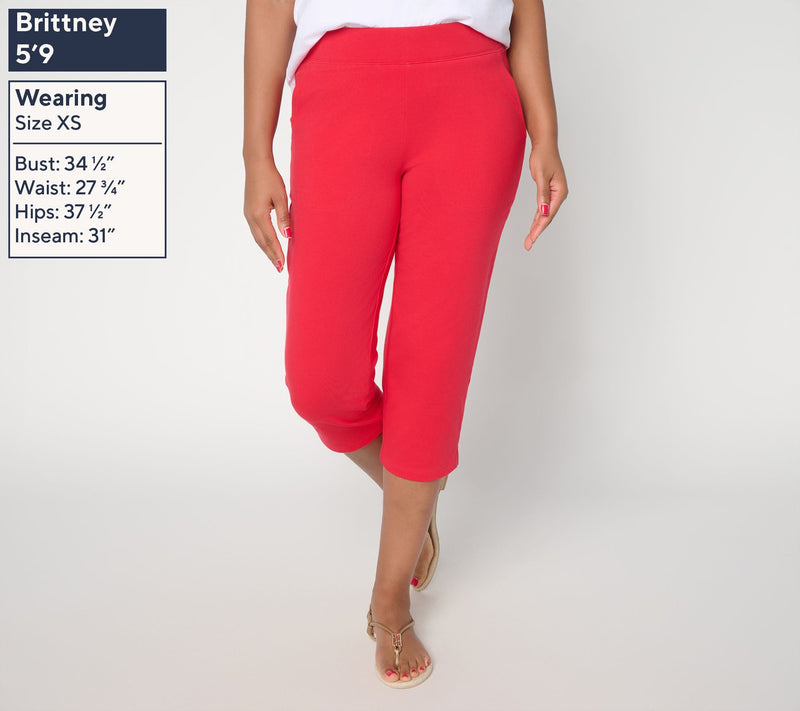 Denim & Co. Petite Duo Stretch Capri Pants with Pockets — View 9