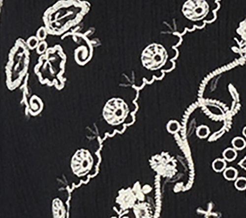 LOGO Lavish by Lori Goldstein Embroidered Button Front Split-V Blouse — View 7