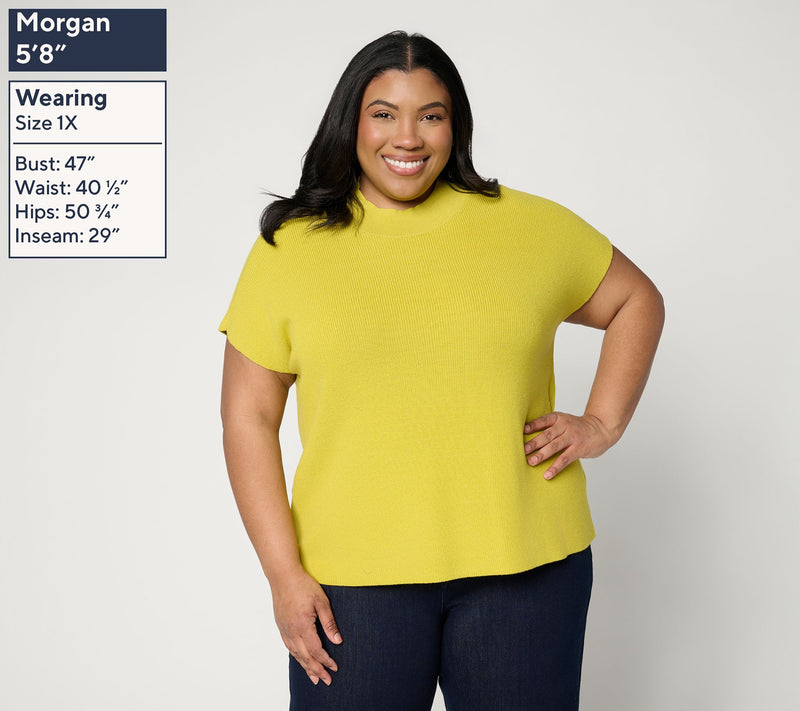 Carla Rockmore Collection Mock Neck Dolman Sweater — View 2
