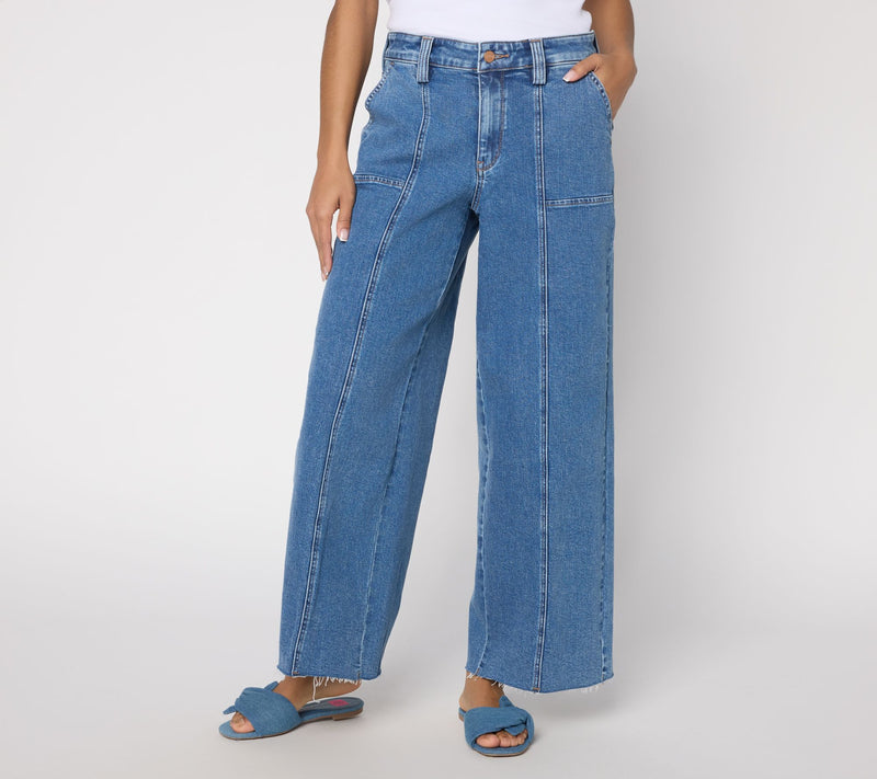 NYDJ HR Simone Utility Pocket Wide Leg Jeans with Seaming — View 7