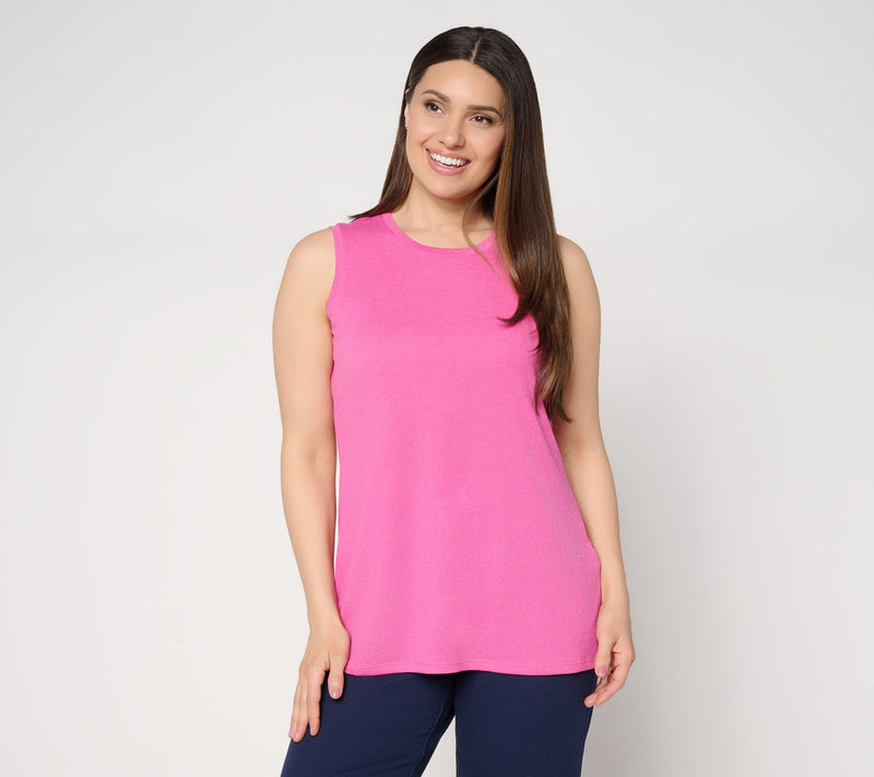 Denim & Co. Essentials Textured Knit Round Neck Tank Top — View 15