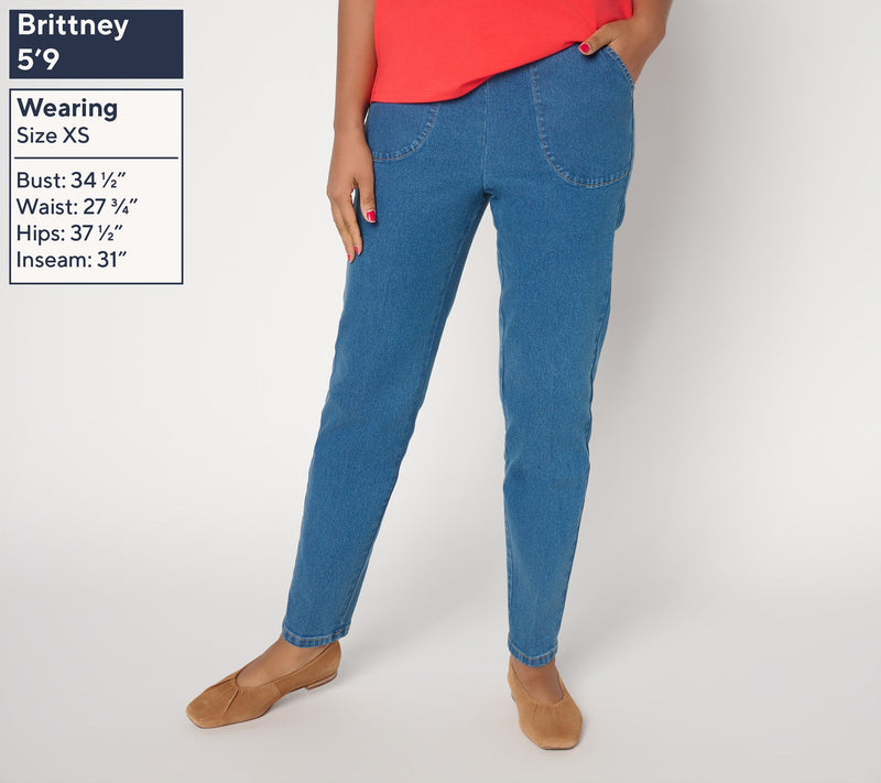 Denim & Co. Regular Indigo Flat Front Side Pocket Pants w/ Front Crease — View 3