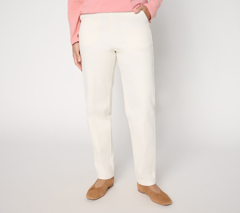 Denim & Co. Regular Color Flat Front Side Pocket Pants w/ Front Crease — View 2