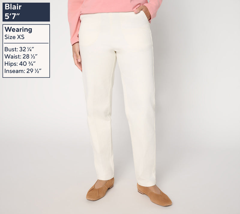 Denim & Co. Regular Color Flat Front Side Pocket Pants w/ Front Crease — View 3