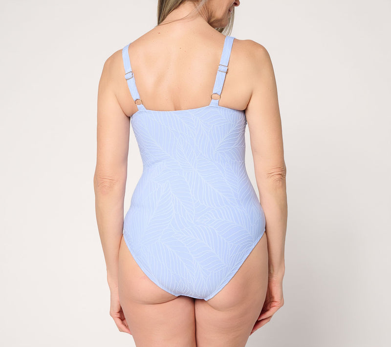 Susan Graver Soleil Jacquard Swimsuit with Skirt — View 4