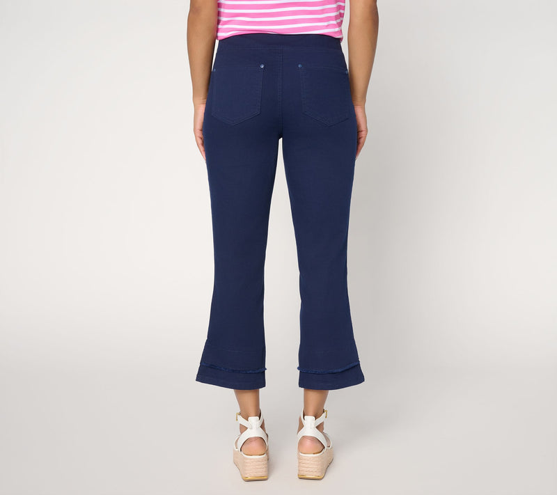 Belle by Kim Gravel Regular TripleLuxe Twill Double Hem Crop Jean — View 3