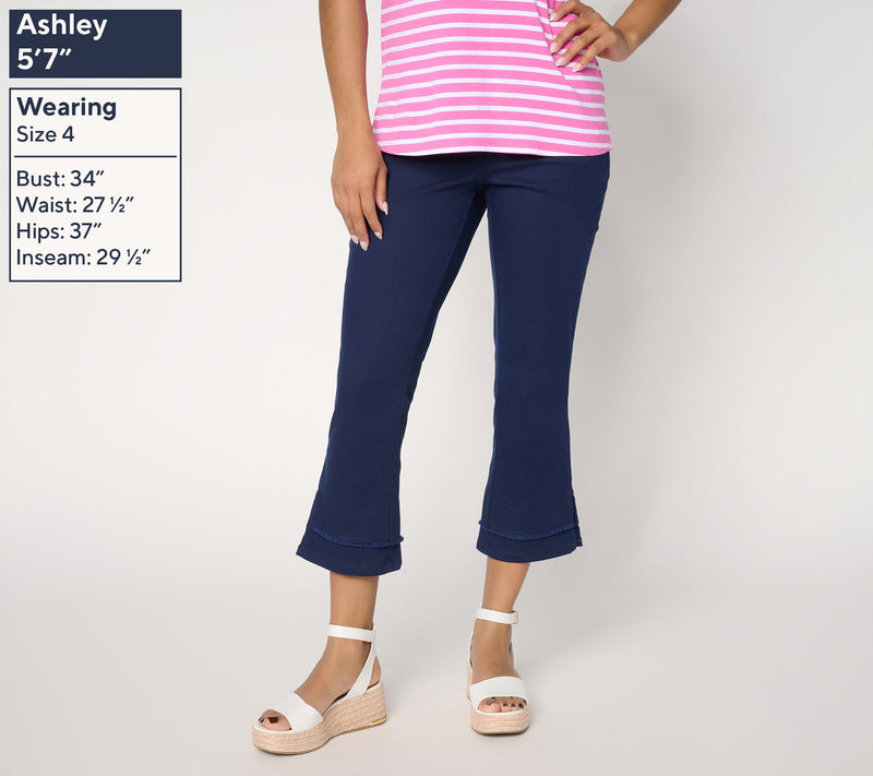 Belle by Kim Gravel Petite TripleLuxe Twill Double Hem Crop Jean — View 2
