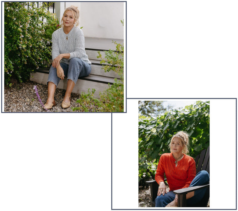 Me by Jennie Garth Slouchy Pointelle Henley Sweater — View 6