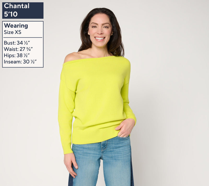 Mally Roncal Off Shoulder Effortless Glam Sweater — View 3