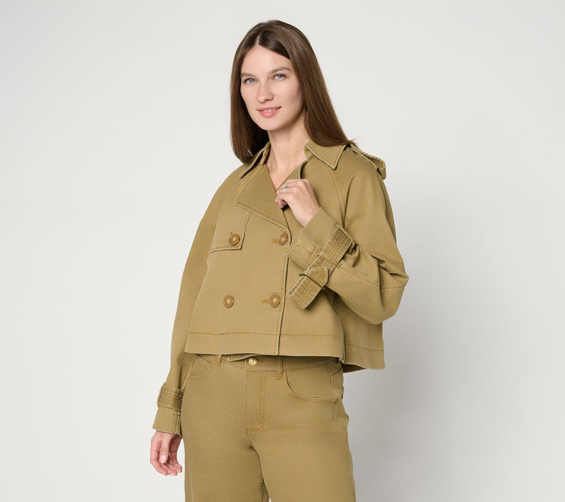 Carla Rockmore Collection Cropped Denim Trench Jacket — View 11