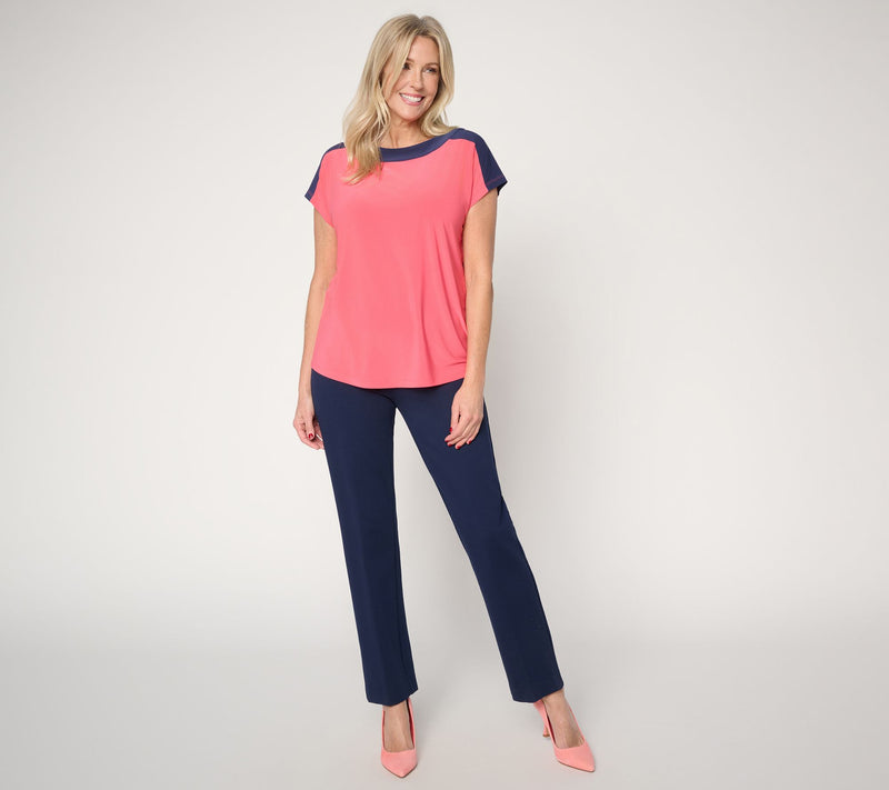 Attitudes by Renee Como Jersey Color Blocked Top — View 5