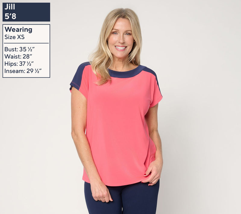 Attitudes by Renee Como Jersey Color Blocked Top — View 3