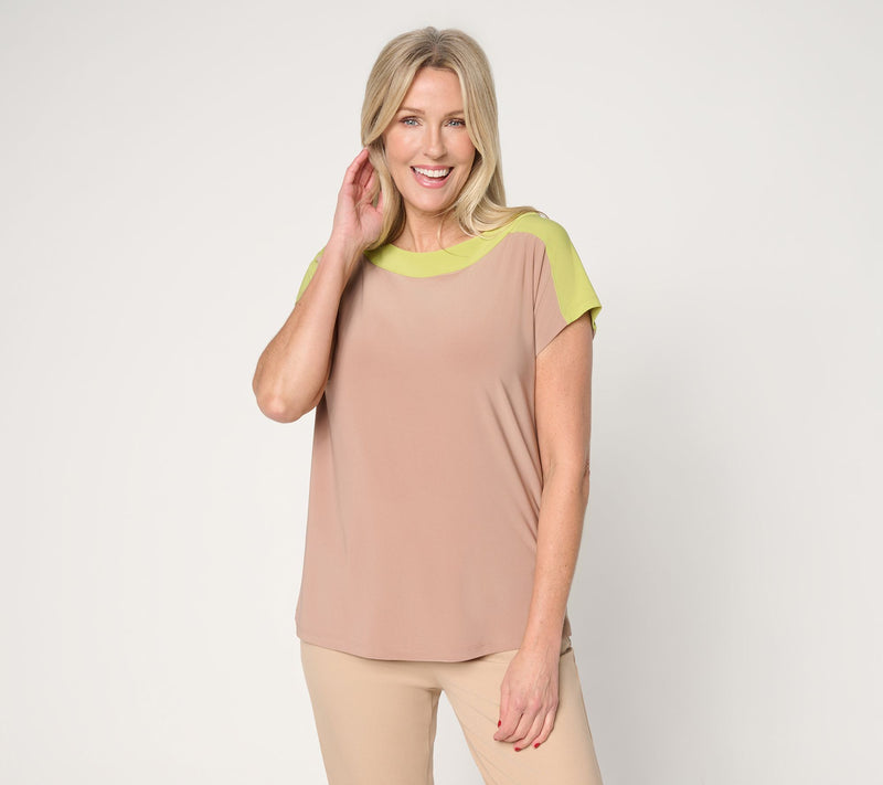 Attitudes by Renee Como Jersey Color Blocked Top — View 13