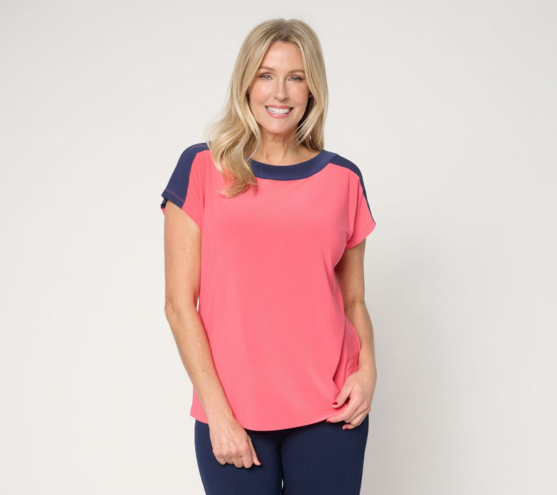 Attitudes by Renee Como Jersey Color Blocked Top — View 14