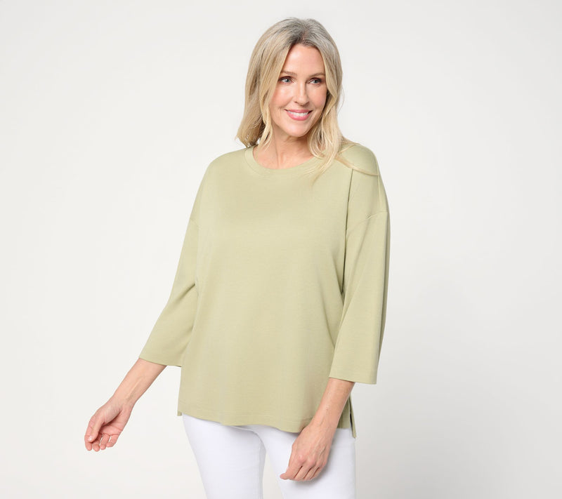 Martha Stewart Signature Essentials 3/4-Sleeve Hi-Low Top — View 11