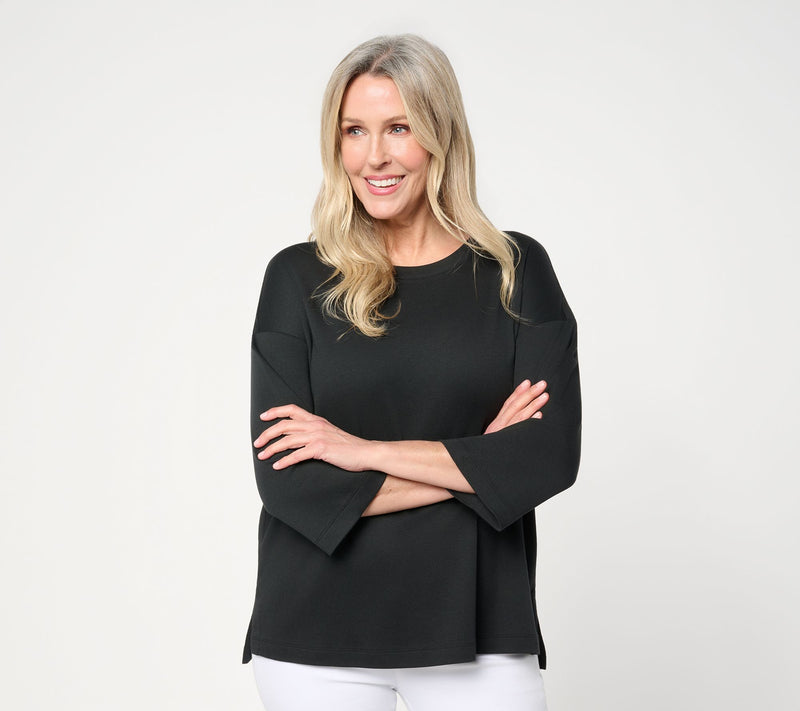 Martha Stewart Signature Essentials 3/4-Sleeve Hi-Low Top — View 12