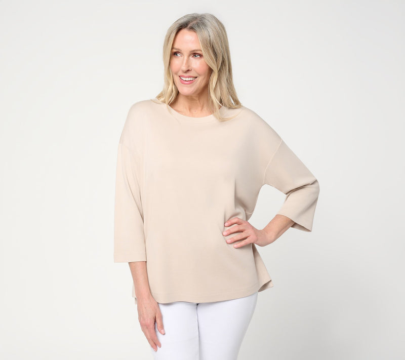 Martha Stewart Signature Essentials 3/4-Sleeve Hi-Low Top — View 13