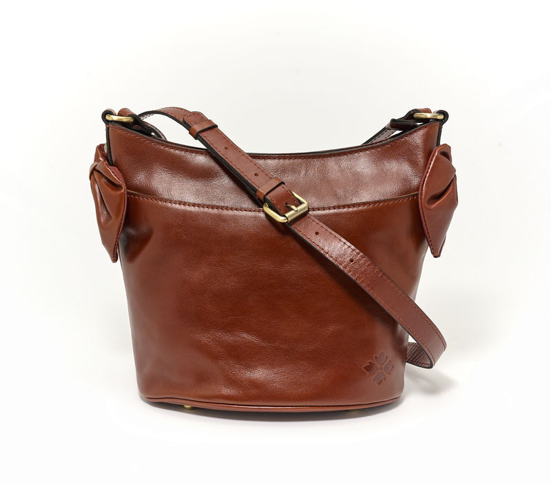 Patricia Nash Savoca Leather Bucket Bag with Bow Trim — View 5