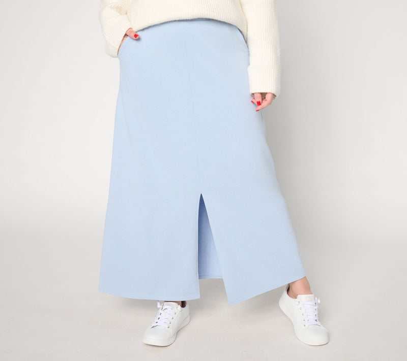 Peace Love World Pull On Skirt with Center Front Vent — Main view