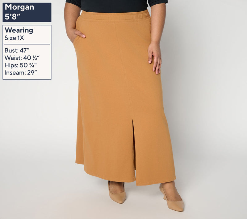 Peace Love World Pull On Skirt with Center Front Vent — View 2