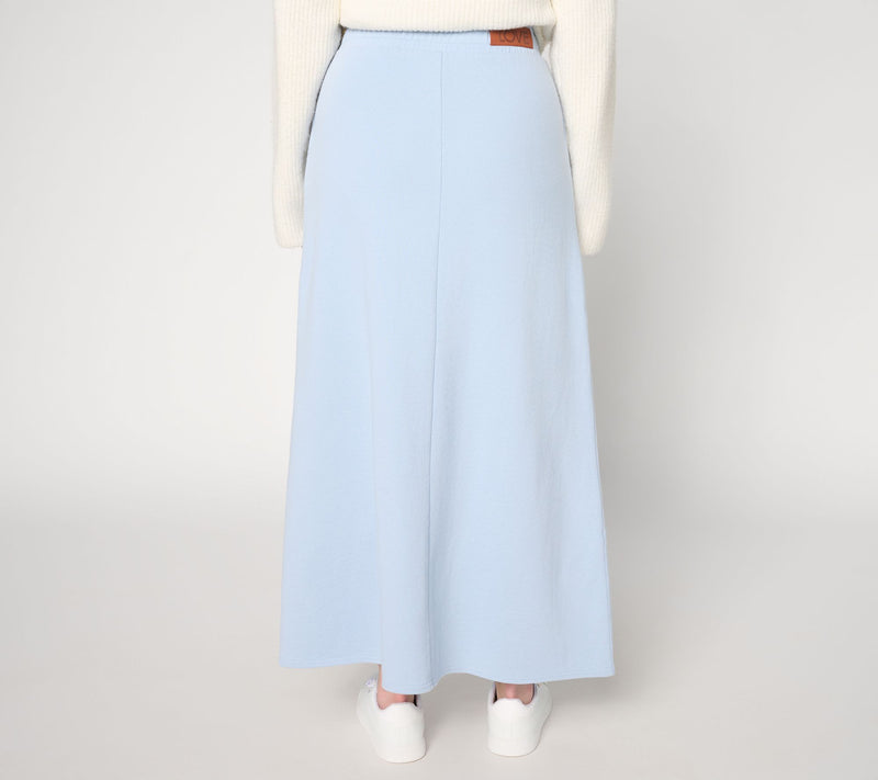 Peace Love World Pull On Skirt with Center Front Vent — View 4