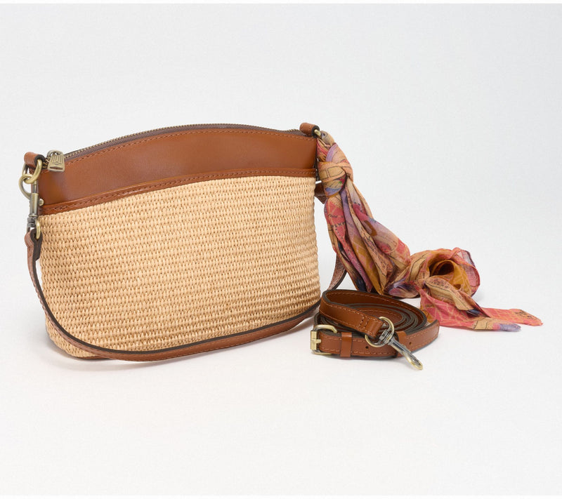 Patricia Nash Arlee Raffia Crossbody with Scarf — View 7