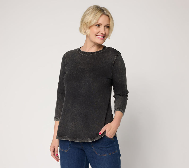 LOGO Principles by Lori Goldstein Stitch Detail 3/4 Sleeve Top — View 19