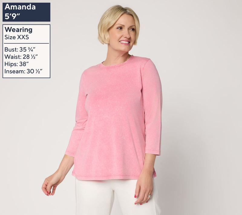 LOGO Principles by Lori Goldstein Stitch Detail 3/4 Sleeve Top — View 8