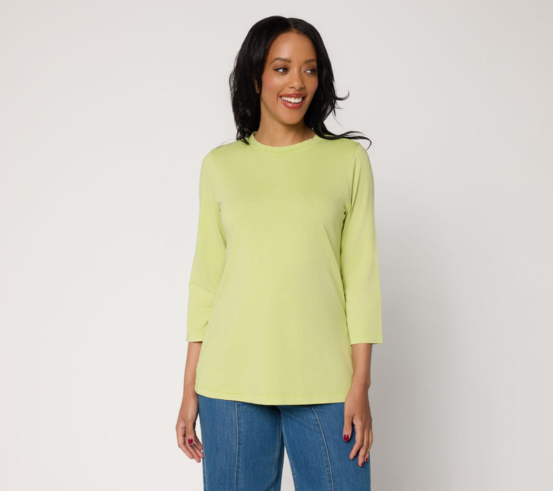 LOGO Principles by Lori Goldstein Stitch Detail 3/4 Sleeve Top — View 3