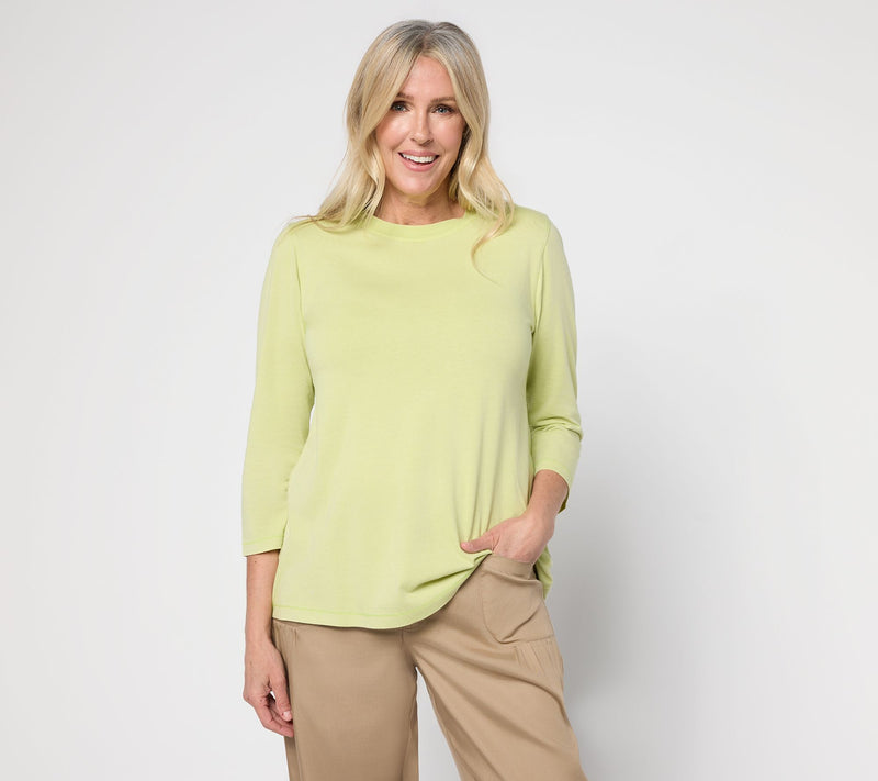 LOGO Principles by Lori Goldstein Stitch Detail 3/4 Sleeve Top — View 20