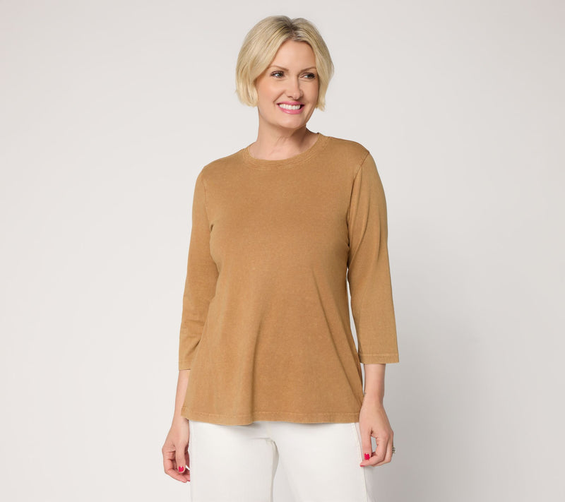 LOGO Principles by Lori Goldstein Stitch Detail 3/4 Sleeve Top — View 22