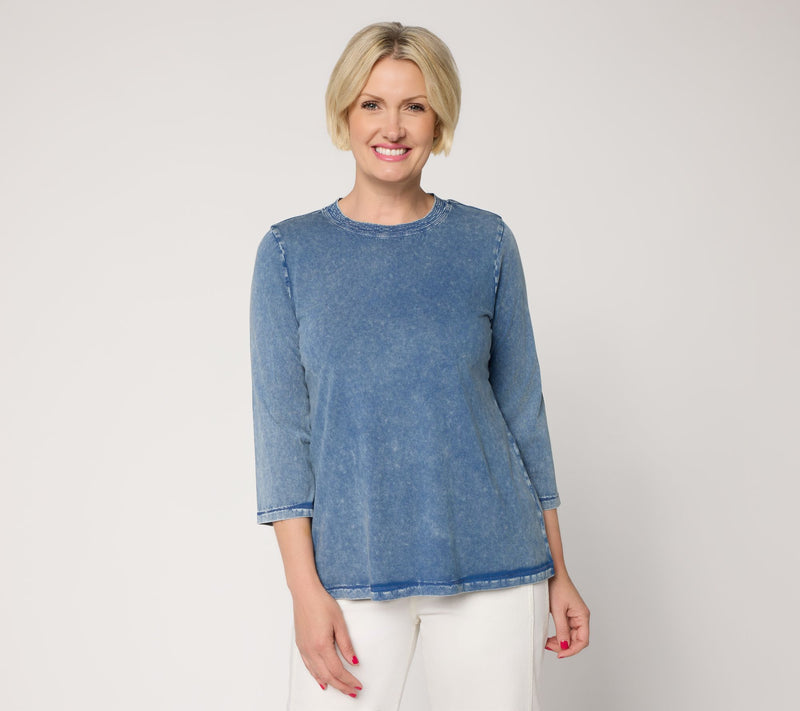 LOGO Principles by Lori Goldstein Stitch Detail 3/4 Sleeve Top — View 23