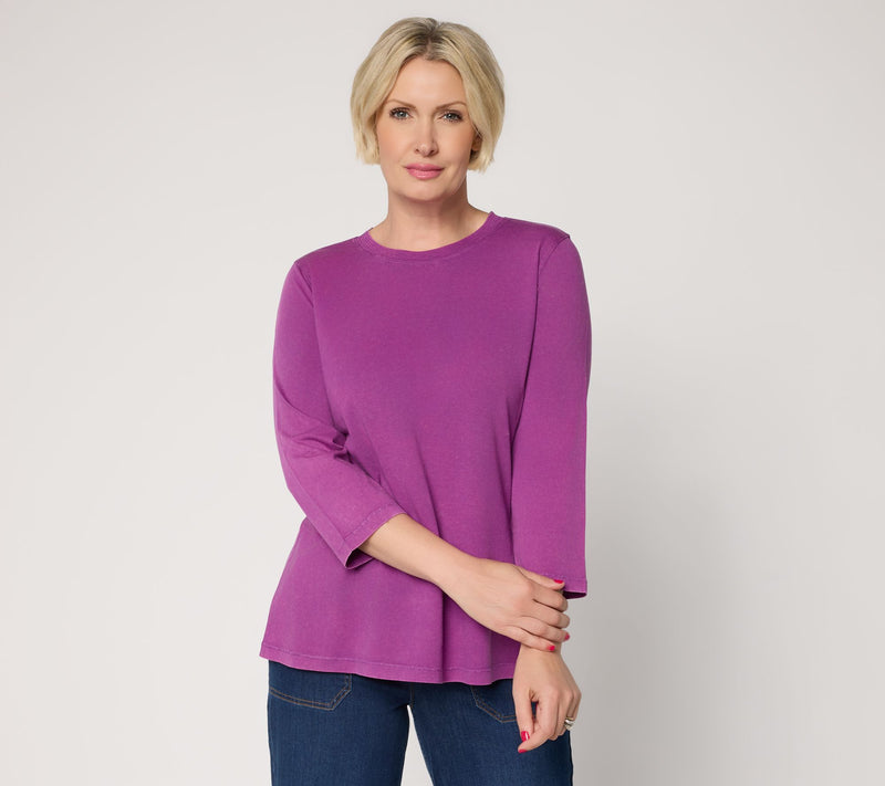 LOGO Principles by Lori Goldstein Stitch Detail 3/4 Sleeve Top — View 24