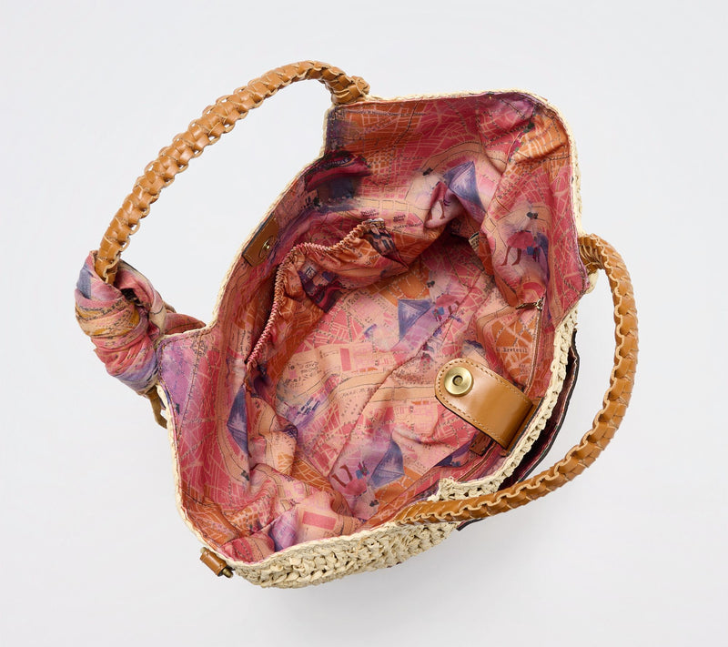 Patricia Nash Gabriella Raffia Tote with Scarf — View 3