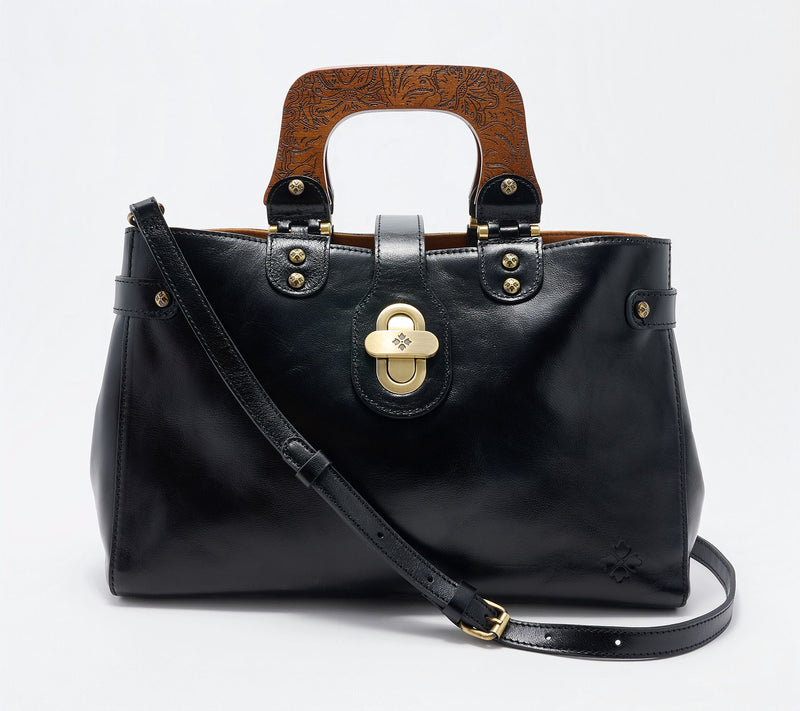 Patricia Nash Sansia Wooden Top Handle Satchel Bag — View 10