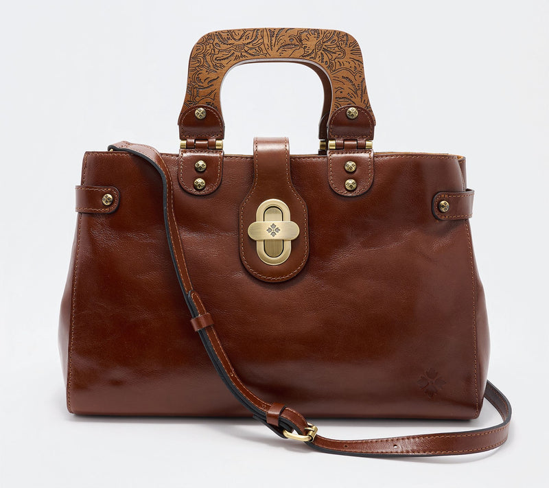 Patricia Nash Sansia Wooden Top Handle Satchel Bag — Main view