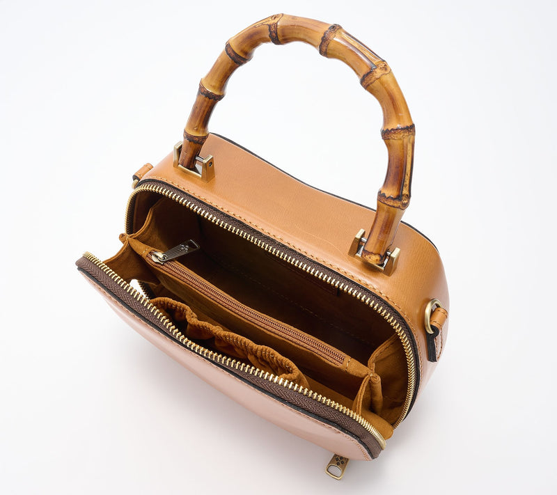 Patricia Nash Lara Leather Crossbody with Bamboo Handle — View 3