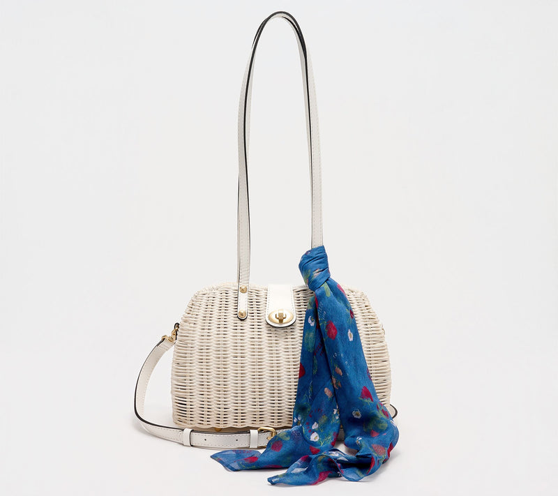 Patricia Nash Isere Wicker Satchel with Scarf — View 10