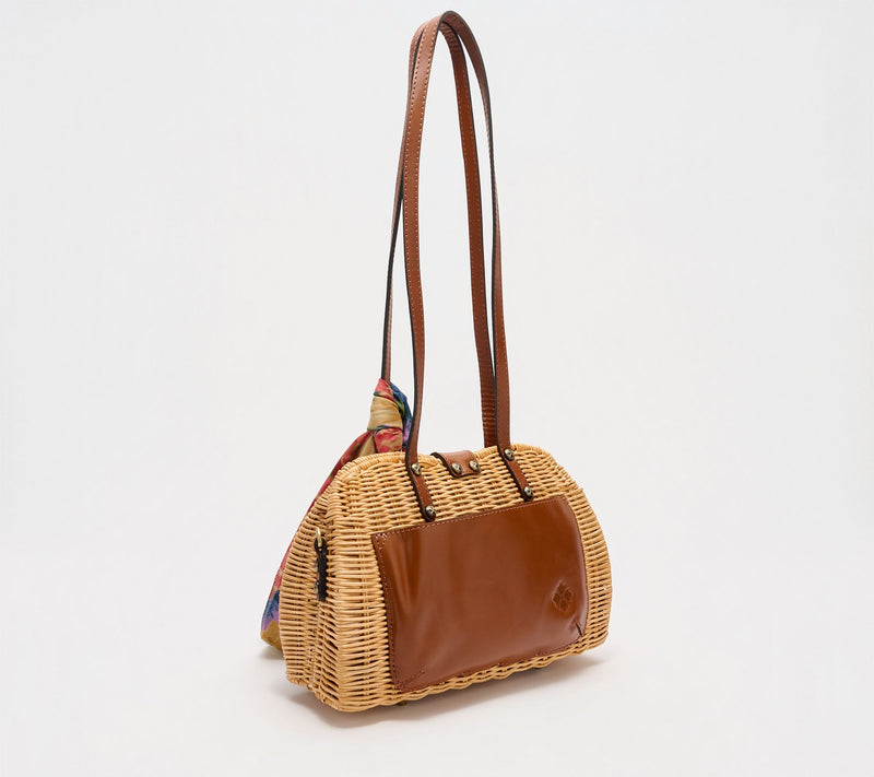 Patricia Nash Isere Wicker Satchel with Scarf — View 2