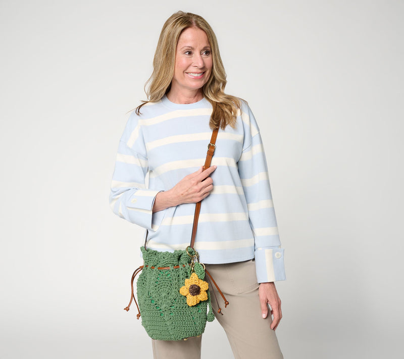 Patricia Nash Helene  Crochet Bucket Bag w/ Crochet Bag Charm — View 4