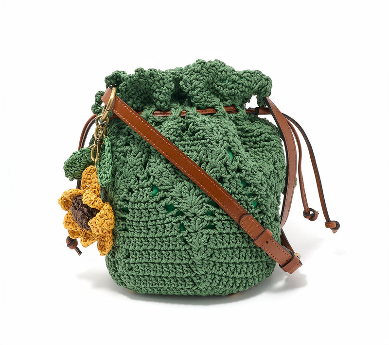 Patricia Nash Helene  Crochet Bucket Bag w/ Crochet Bag Charm — View 11