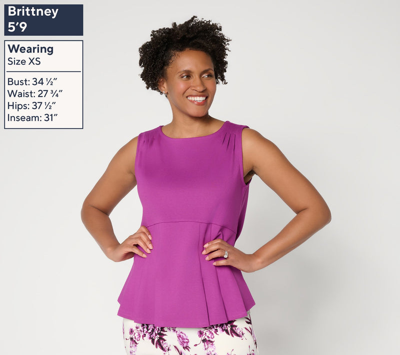 by Stacy London Pleated Peplum Tank Top — View 2