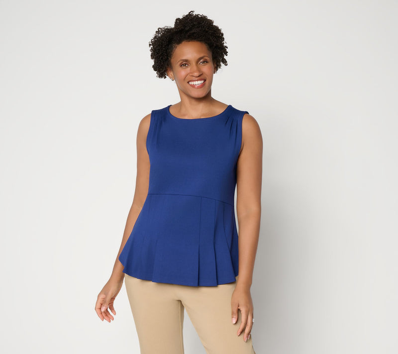 by Stacy London Pleated Peplum Tank Top — View 11