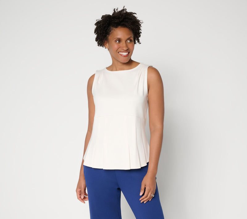 by Stacy London Pleated Peplum Tank Top — View 13