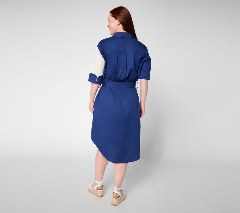 by Stacy London Regular Colorblock Belted Shirtdress — View 7