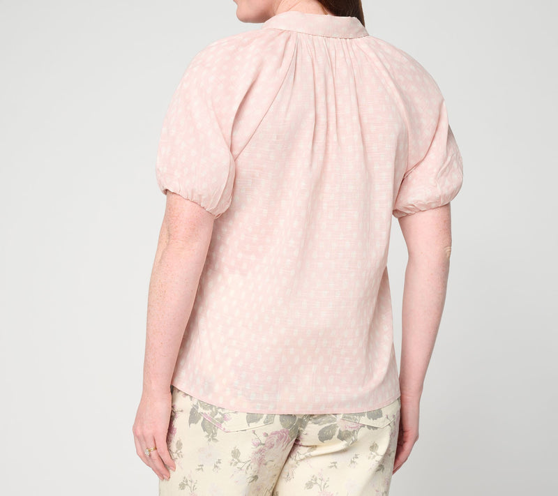 Me by Jennie Garth 100% Cotton Crosshatch Button Up Shirt — View 4