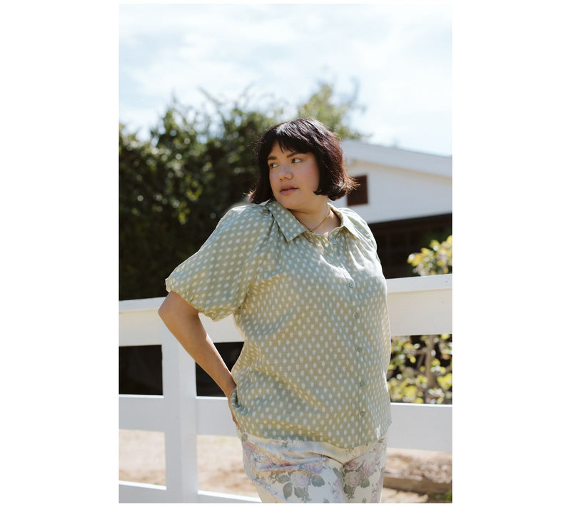 Me by Jennie Garth 100% Cotton Crosshatch Button Up Shirt — View 2