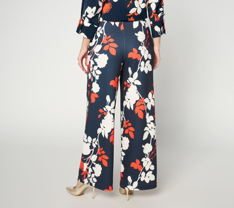 Carla Rockmore Collection Regular Pull-On Wide Leg Ponte Pants — View 7